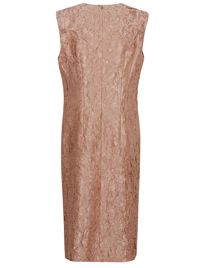 Shop Dries Van Noten Pleated Viscose And Cotton Blend Midi Dress