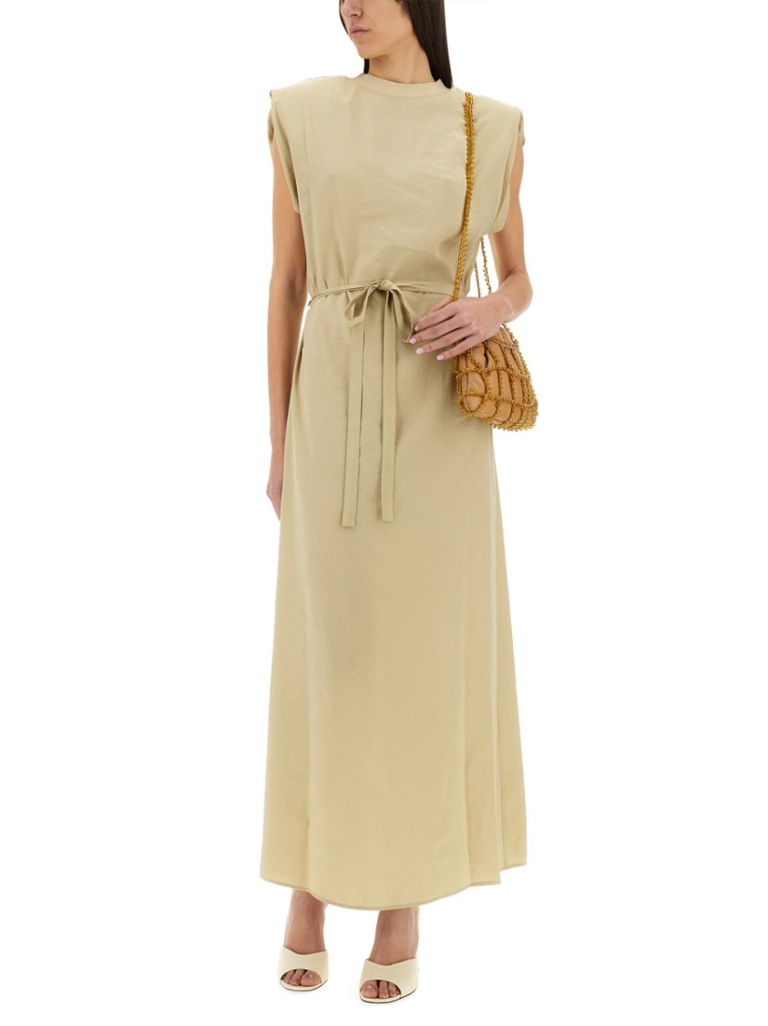 Shop Alysi "peach Touch" Long Dress In Neutrals