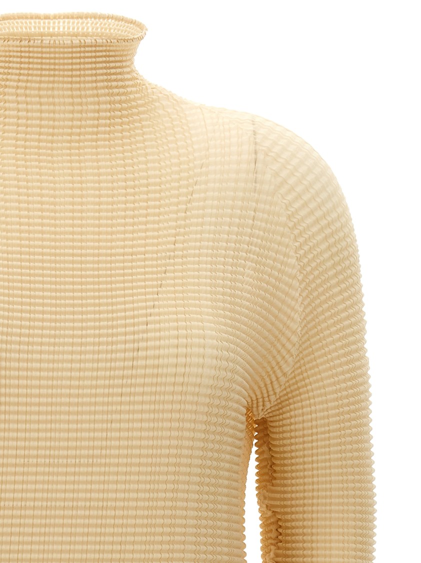 Issey Miyake Beige Wooly Pleats-56 Blouse In Nude