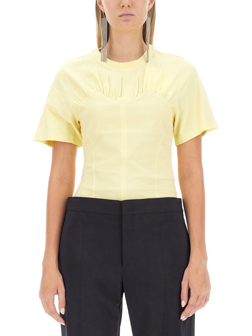 Isabel Marant Runched Crewneck T-shirt In Yellow