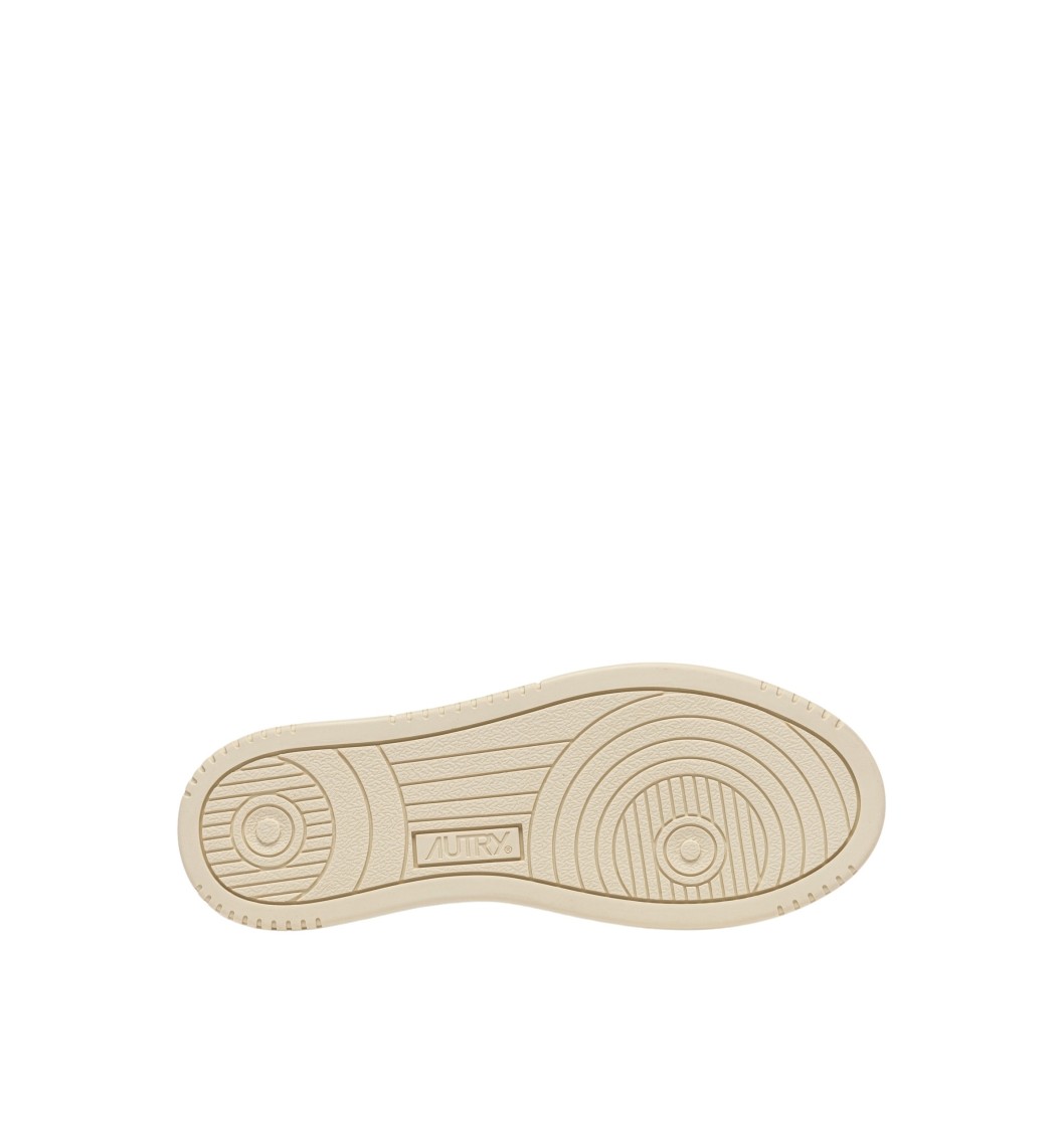 Autry Medalist Sneakers In White Leather With Brown Suede