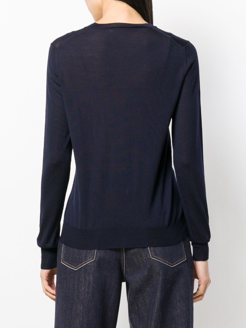 Roberto Collina Ultra-fine Merino Wool Sweatshirt In Blue