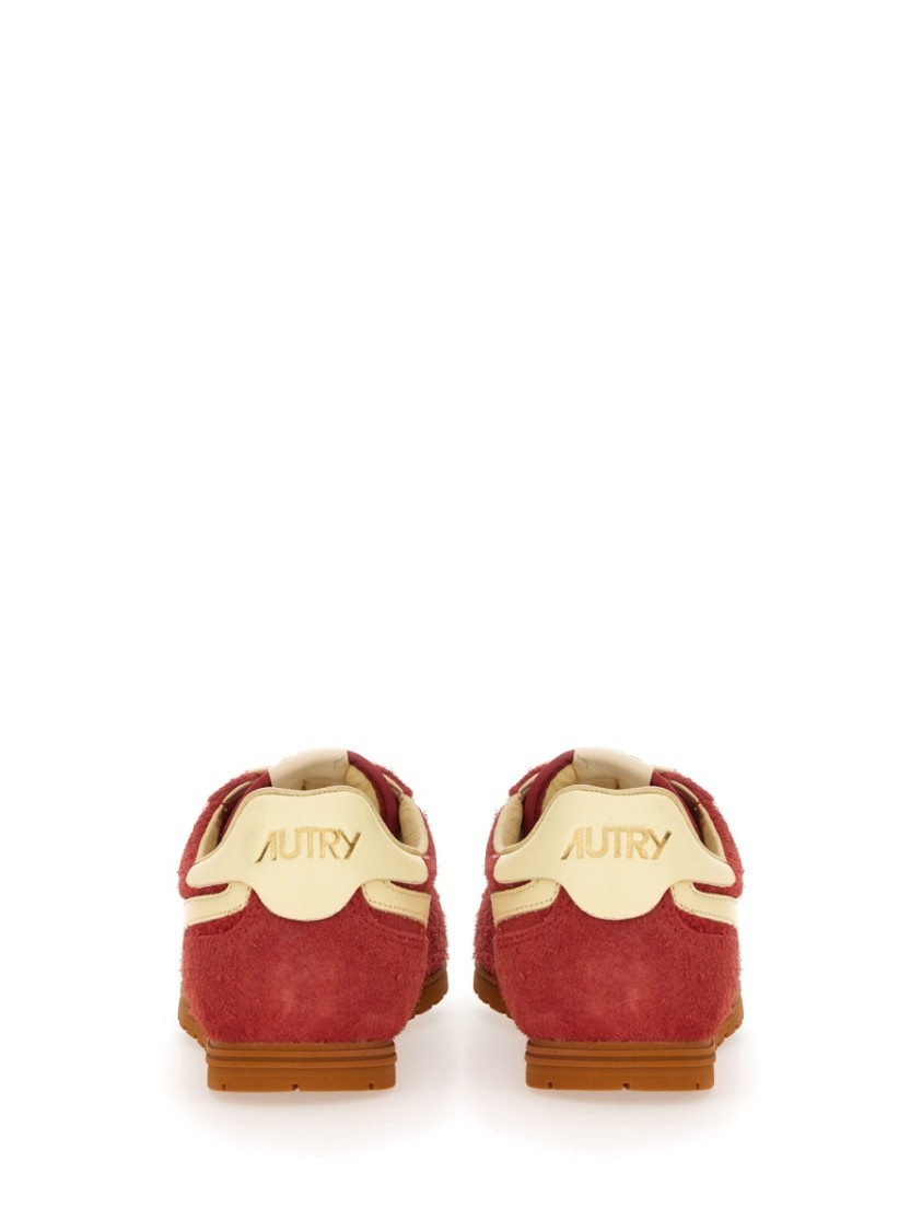 Autry Windspin Sneakers In Suede And Parrot Leather And Rutabaga In Red