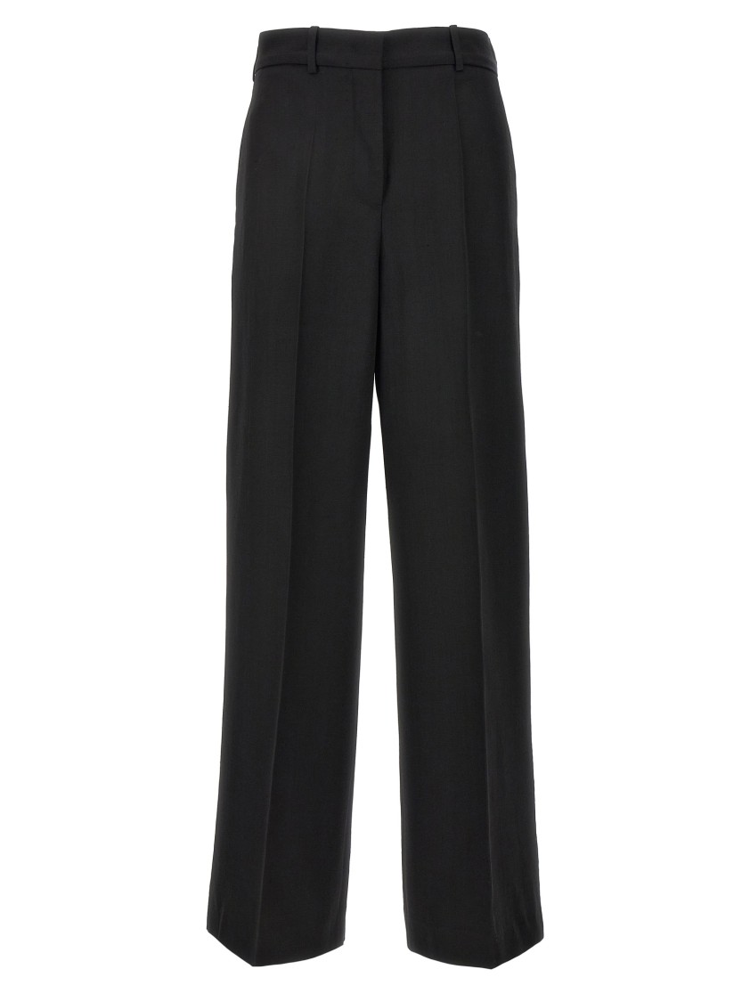 Jil Sander Elasticated-waist Wide-leg Trousers In Black