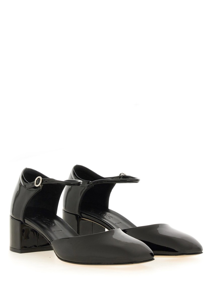 Aeyde Black Magda Leather Mary-jane Heels