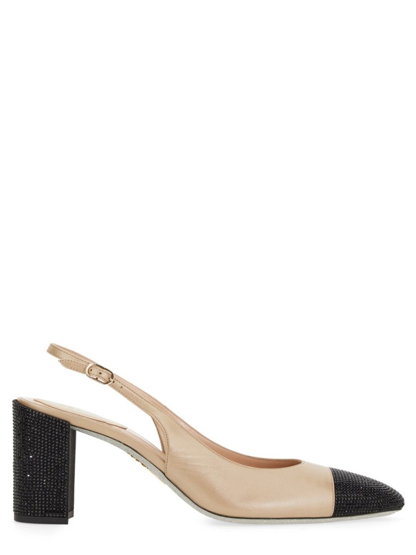 René Caovilla Rhinestone-embellished Slingback Shoes