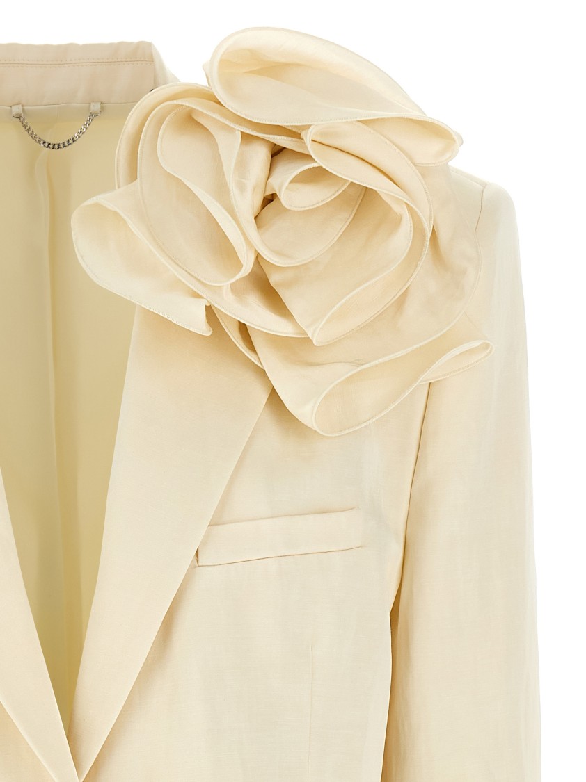 Magda Butrym Ivory Viscose Blend Blazer In Gold