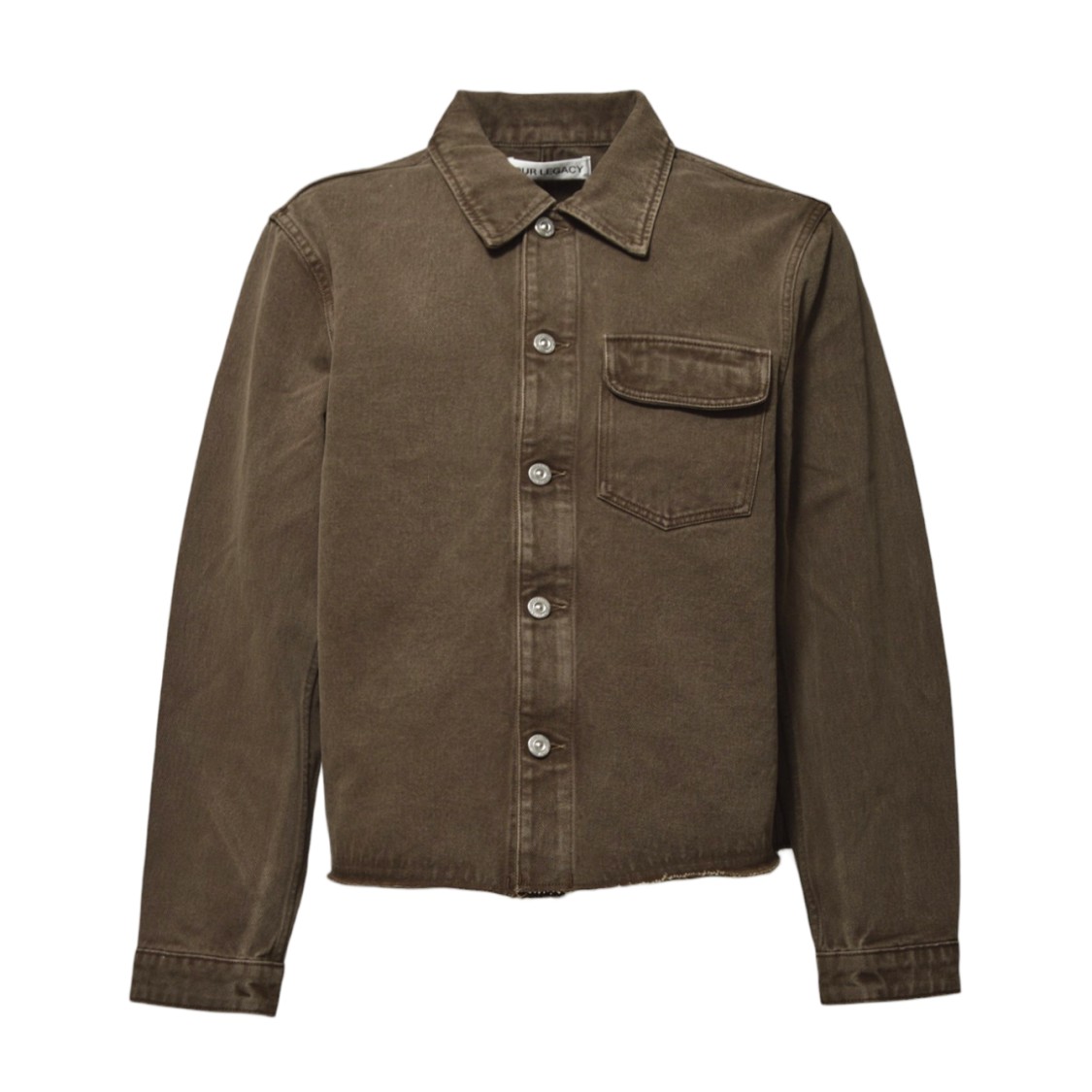 Our Legacy Rebirth Denim Jacket Featuring Chest Pocket In Brown