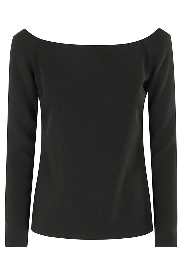 Federica Tosi Wide Boat Neck Top In Black