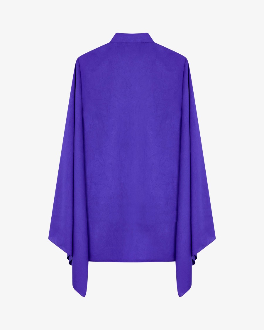 Serena Bute Kimono Sleeve Shirt - Violet Blue