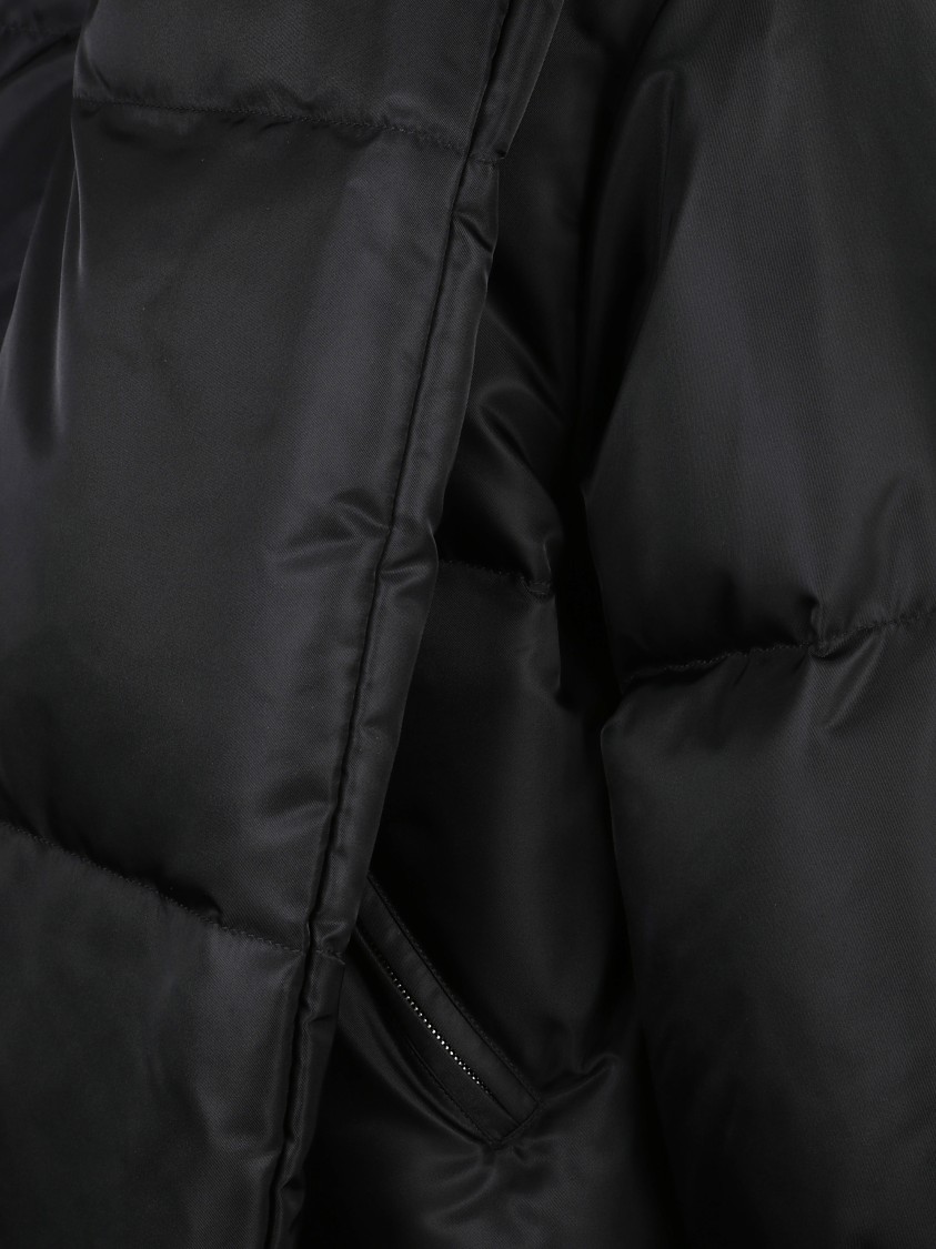 Mm6 Maison Margiela Mm6 By Maison Margiela Short Asymmetrical Down Jacket In Polyamide In Black