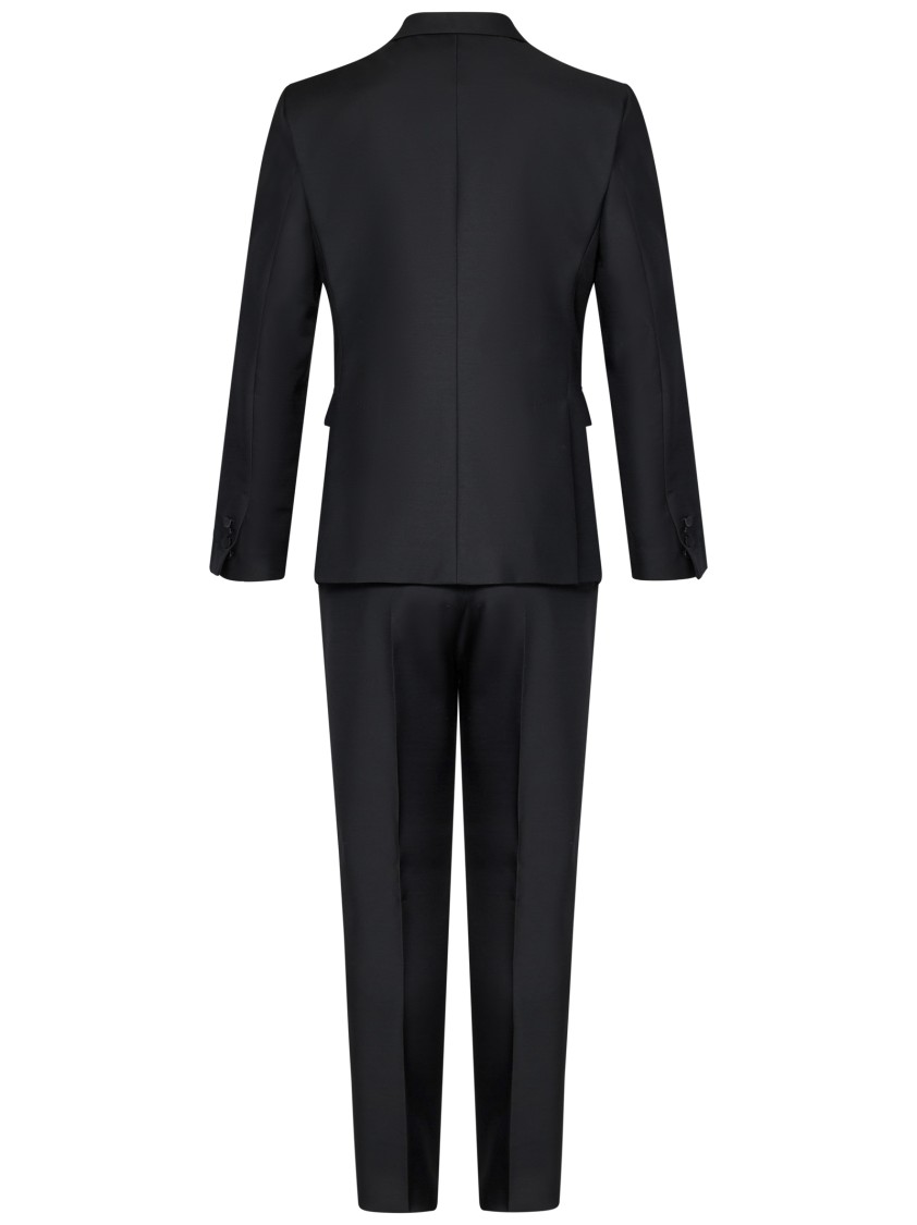 Dsquared2 Single-breasted Suit With Satin Lapel In Black