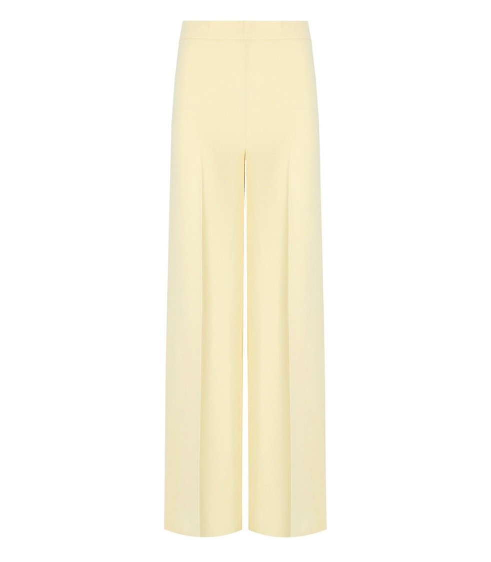 Shop Twinset Twin-set Vanilla Wide Leg Trousers In Yellow
