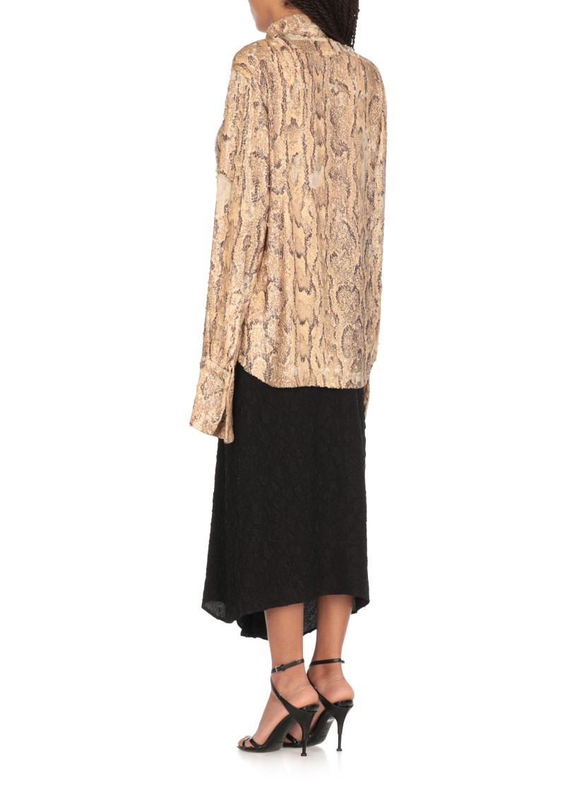 Shop Dries Van Noten Beige Sequin-embellished Shirt