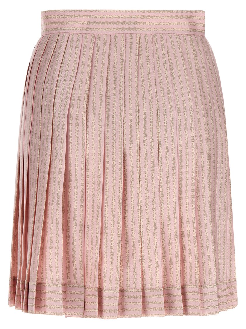 Versace Foulard Print Silk Twill Mini Skirt In Pink