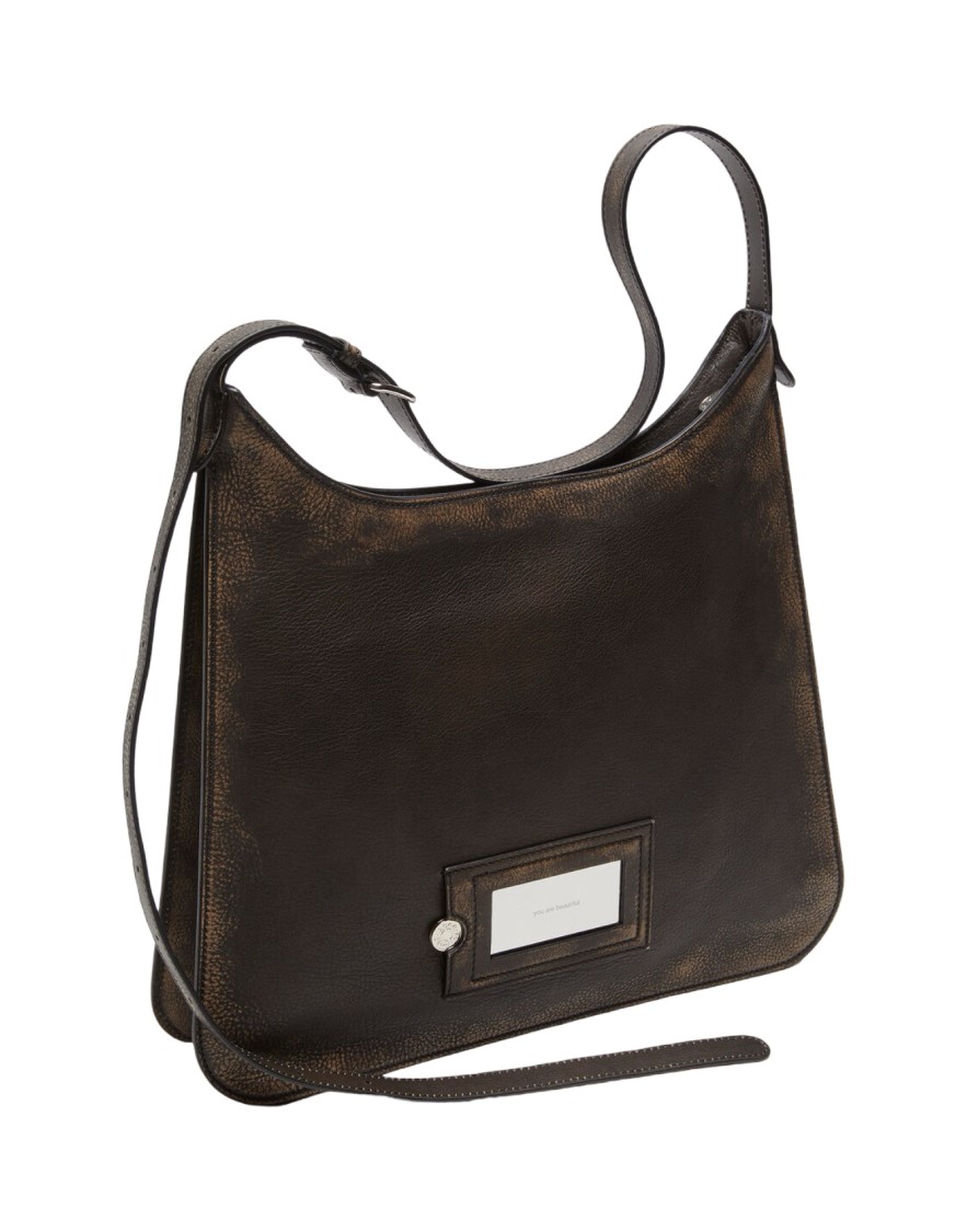 Acne Studios Vintage Brown Leather Shoulder Bag In Brown