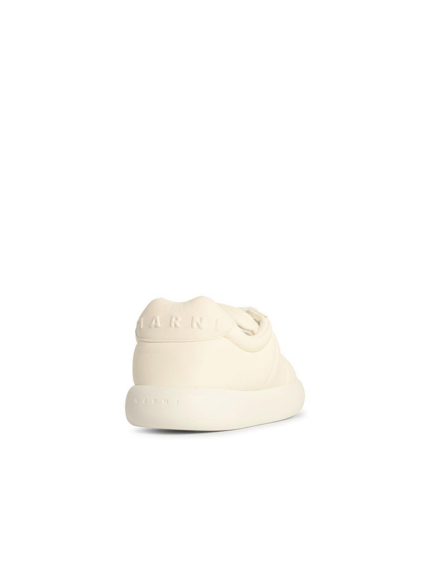 Marni Chunky Soft Leather Low Top Sneakers In White