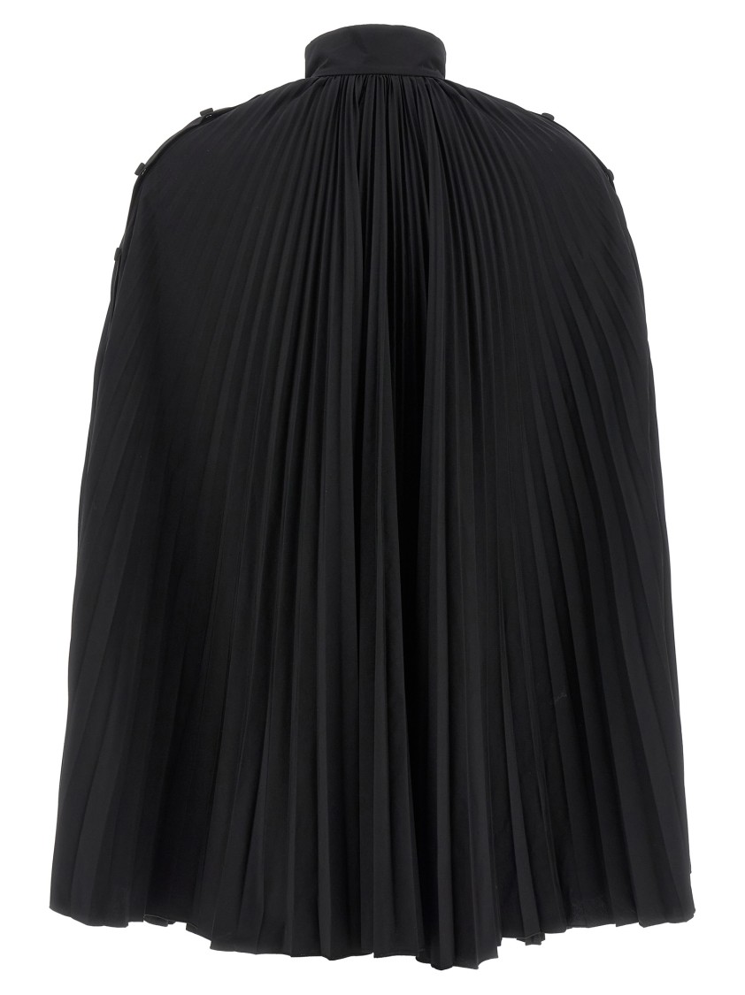 Giovanni Bedin Black Pleated Cape Dress In Black