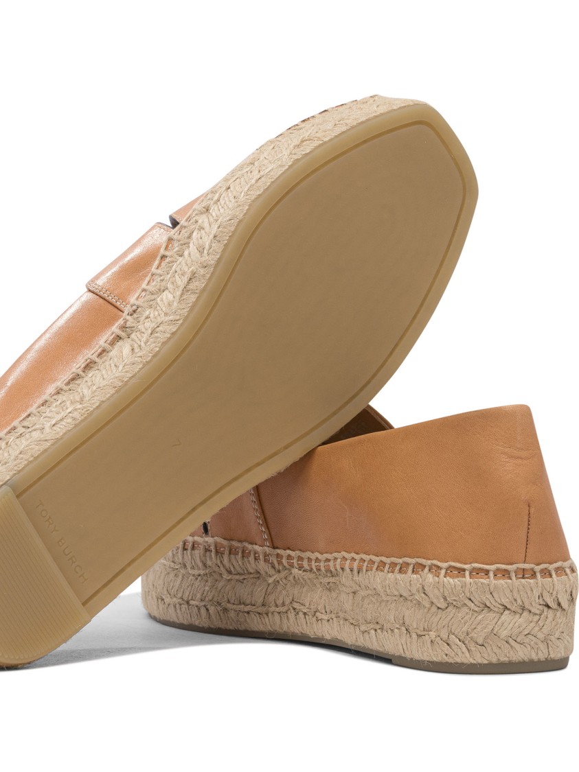 Tory Burch Beige Espadrilles With Woven Jute Sole In Brown