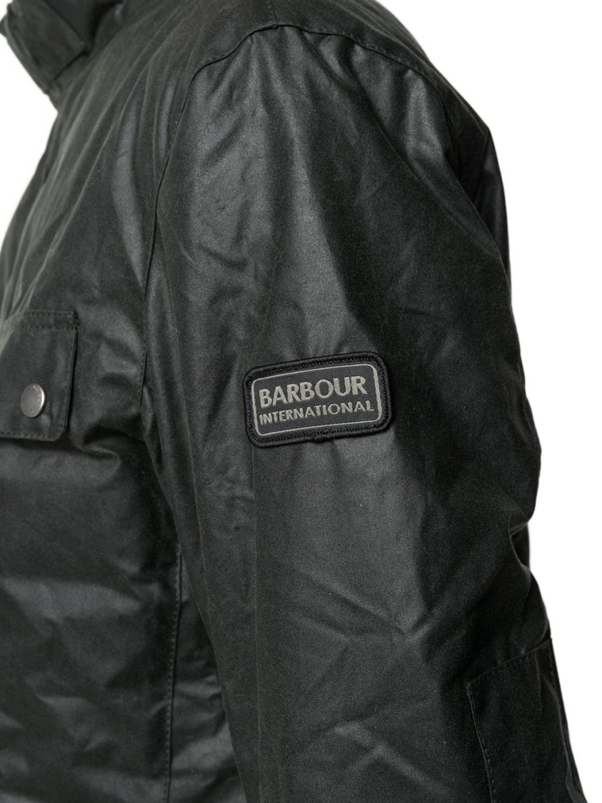Barbour Duke Waxed Jacket In Black