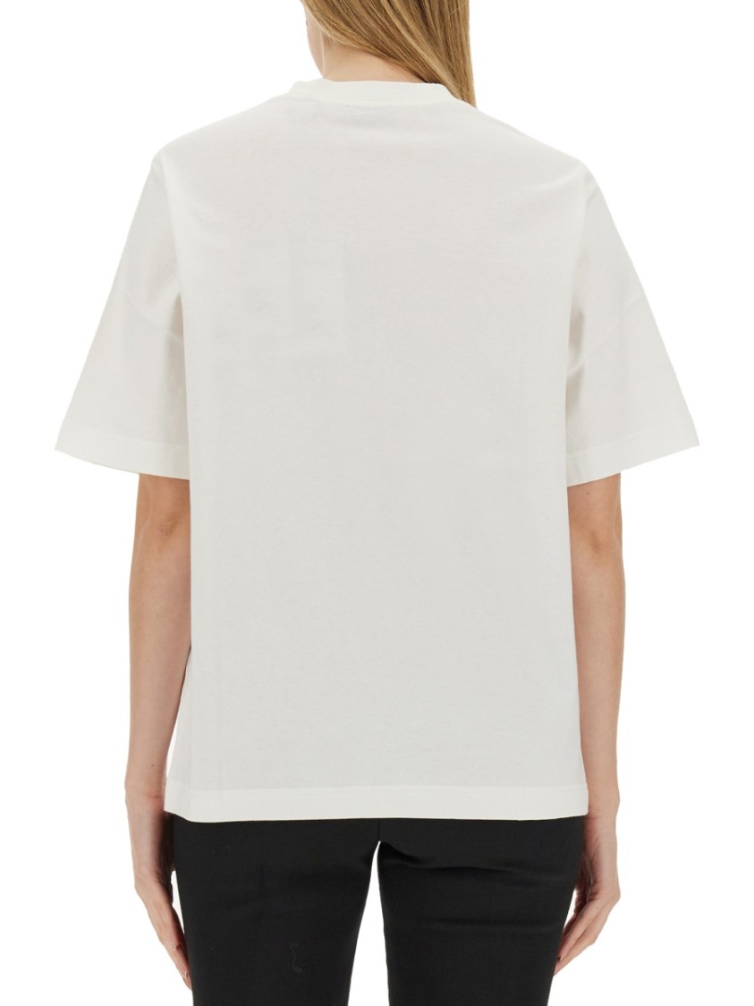 Burberry Crew Neck Floral Motif Short Sleeves T-shirt In White