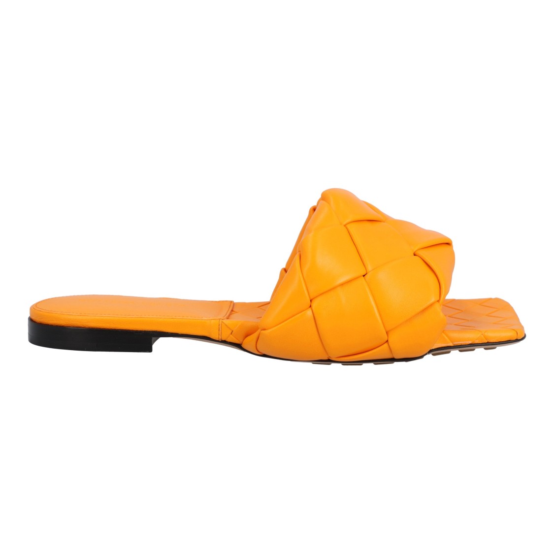 サンダル・ミュール Bottega Veneta Lido Flat Sandal Orange Bottega Veneta Orange Woven Leather Lido Flat Sandals 5.5/36