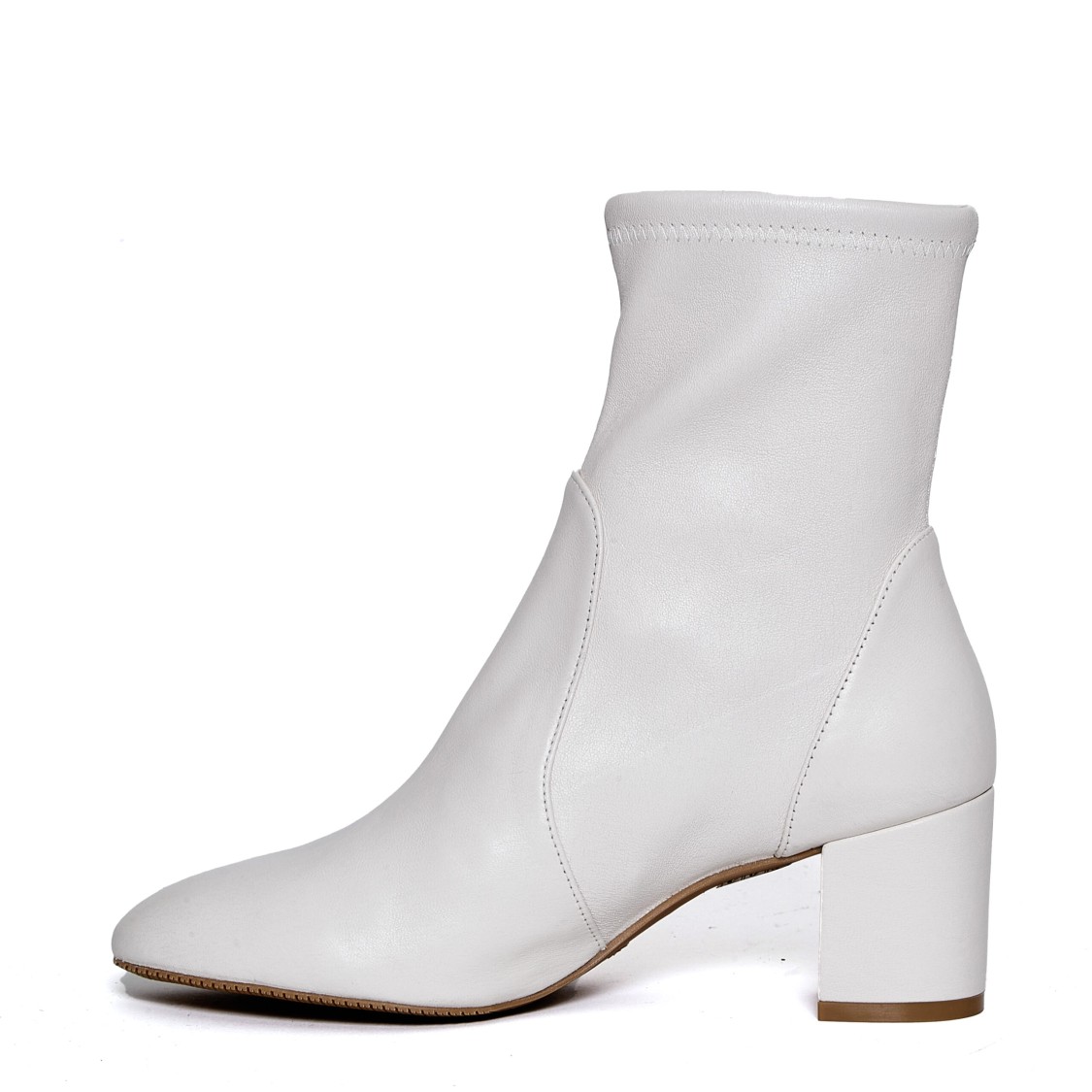 Shop Stuart Weitzman White Suede Ankle Boot 60mm Heel