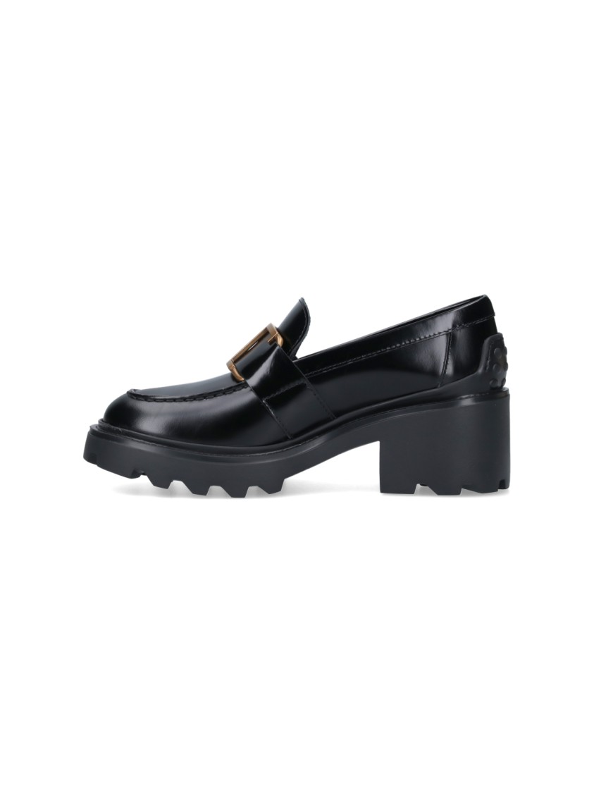 TOD'S TOD'S BLACK LEATHER BUCKLE MOCCASINS – BLACK 