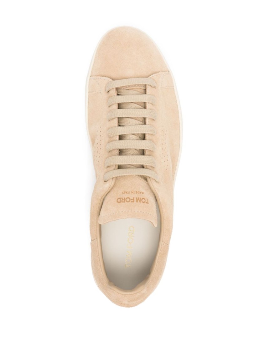 Shop Tom Ford Sand Beige Suede Sneakers In Neutrals