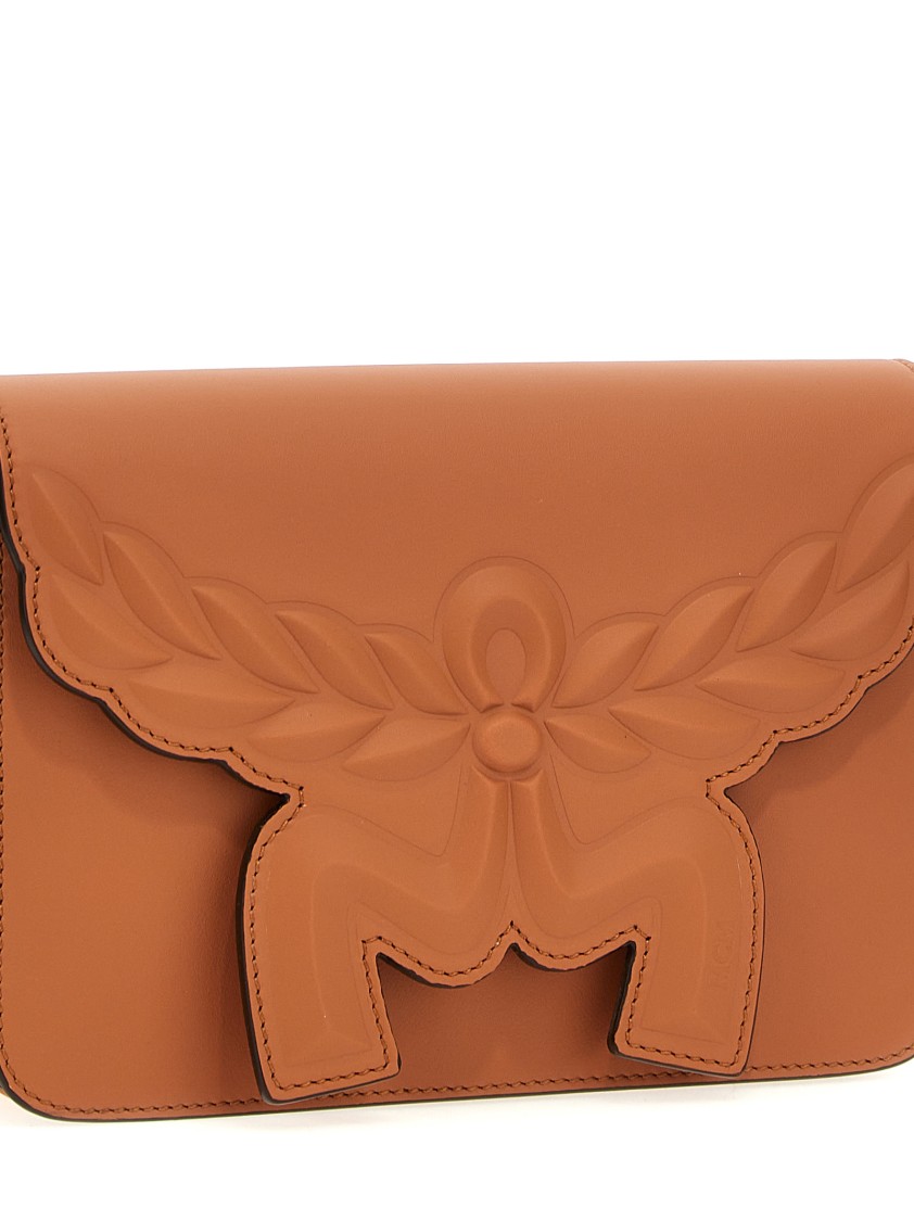 Mcm Brown Himmel Crossbody Bag In Orange