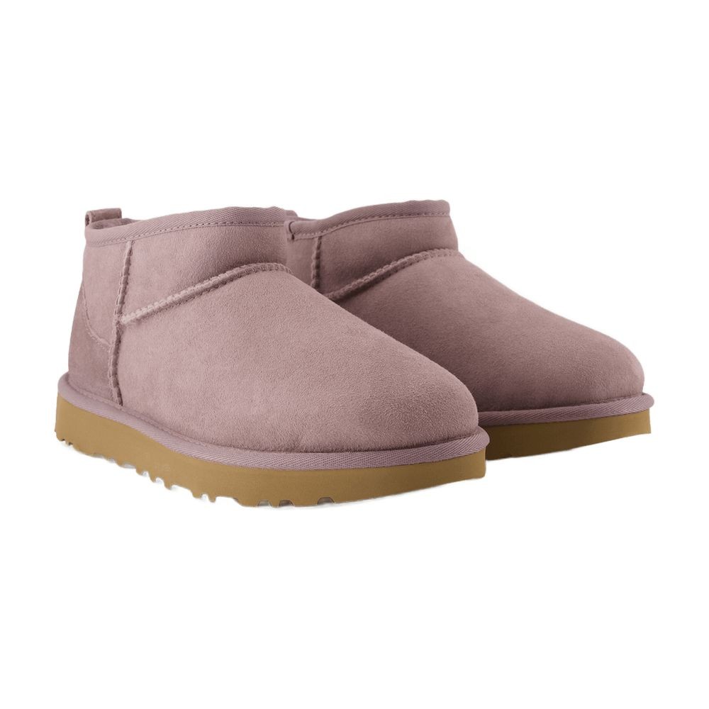 Shop Ugg W Classic Ultra Mini Boots - Leather - Purple