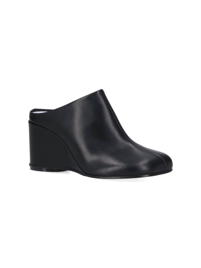Shop Mm6 Maison Margiela Mm6 By Maison Margiela "anatomic" Platform Mules – Black