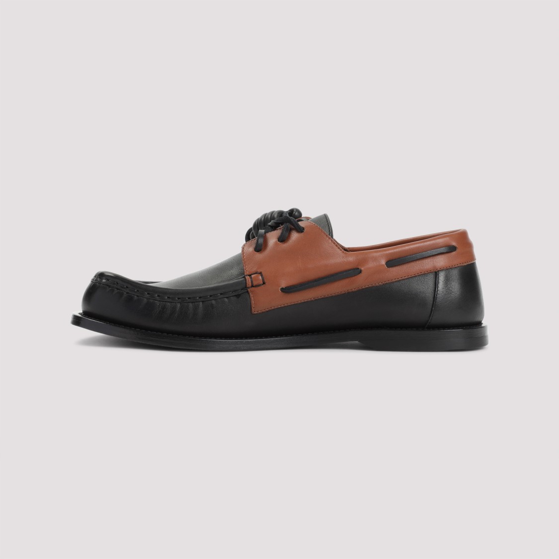 Shop Loewe Dark Caramel Calf Skin Campo Boat Loafer In Brown