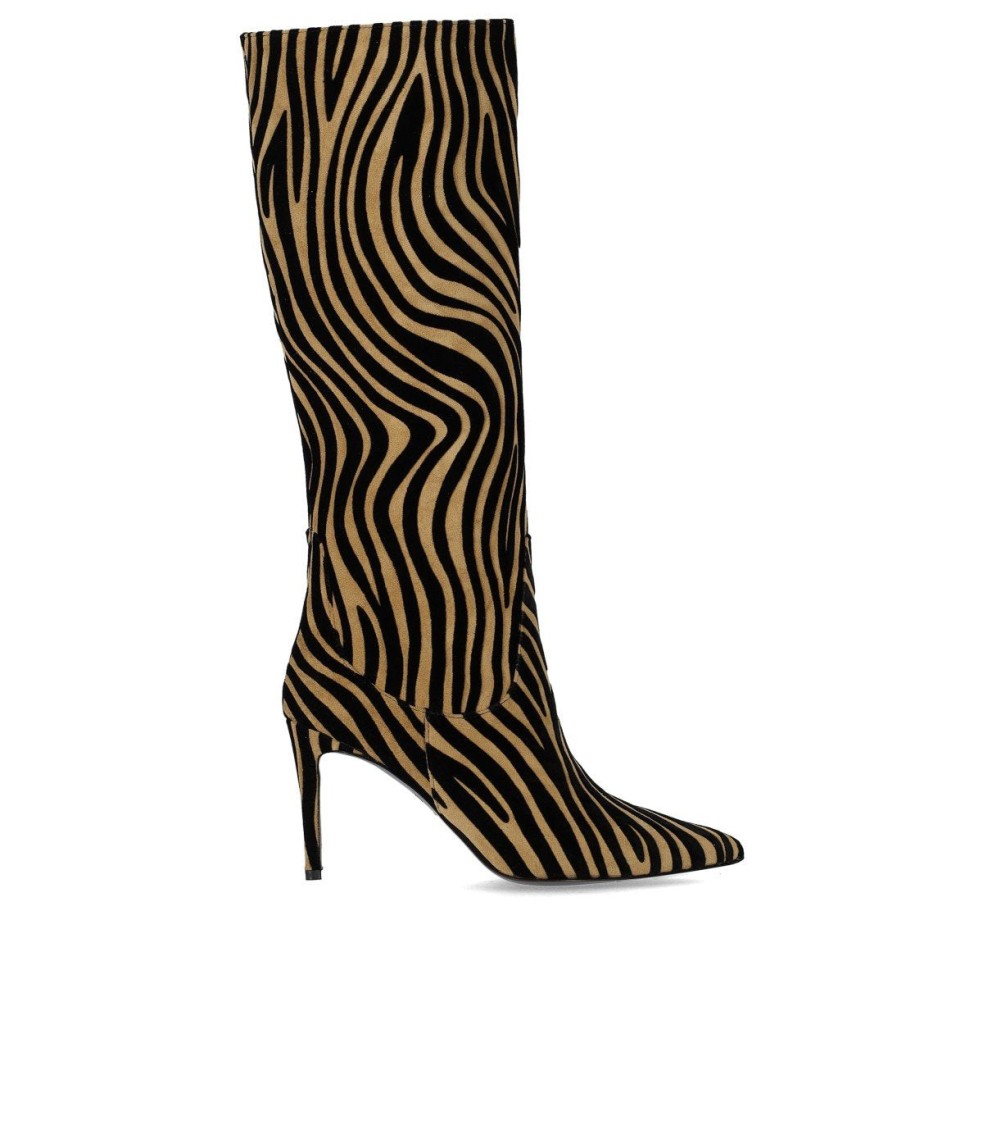 Ncub Bit Beige Zebra Print High Boot In Neutral