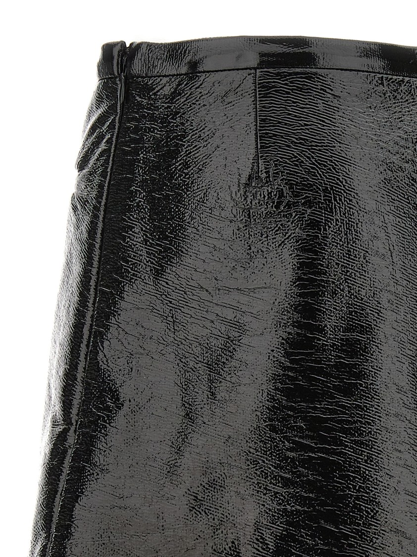 Courrèges Heritage Viny Mini Skirt In Black