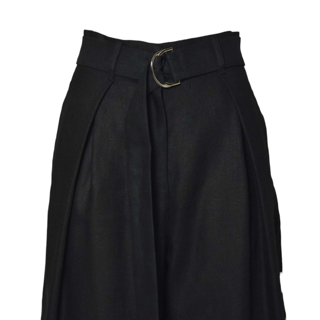 Shop Max Mara Jane Wide Trousers In Black Linen