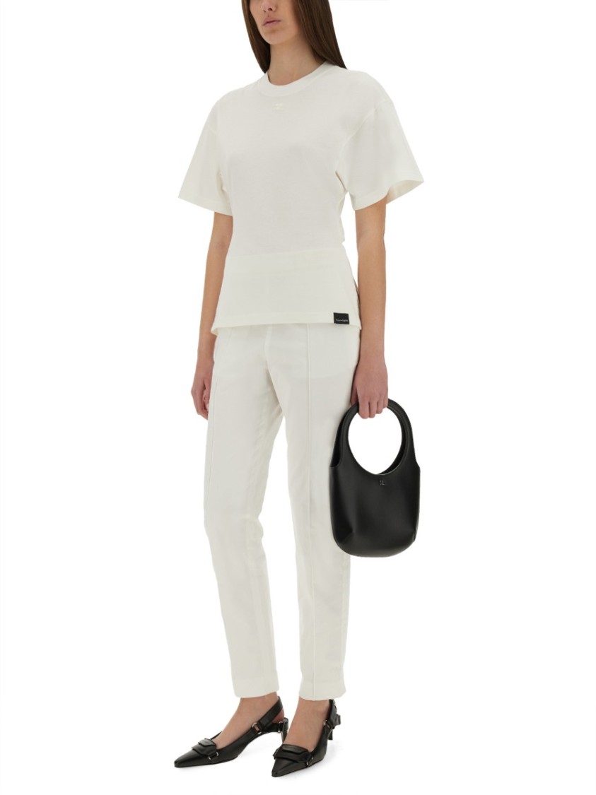 Shop Courrèges "fitted" T-shirt In White