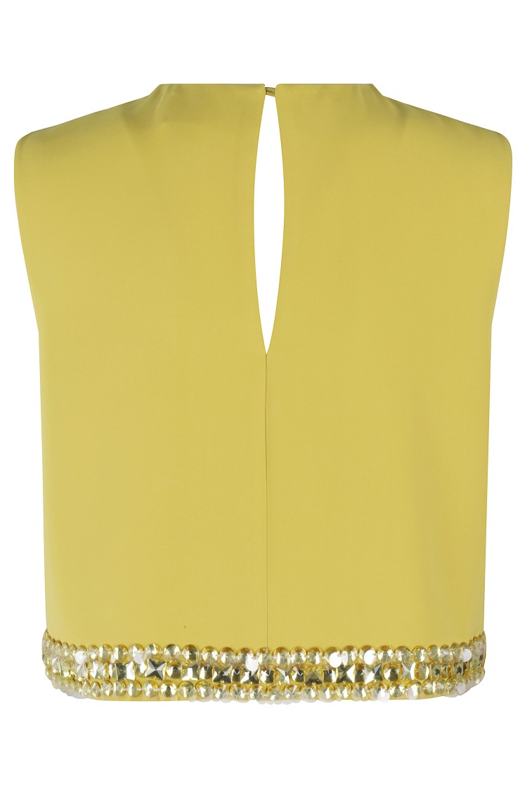 Isabelle Blanche Cady Top With Decorative Sequins