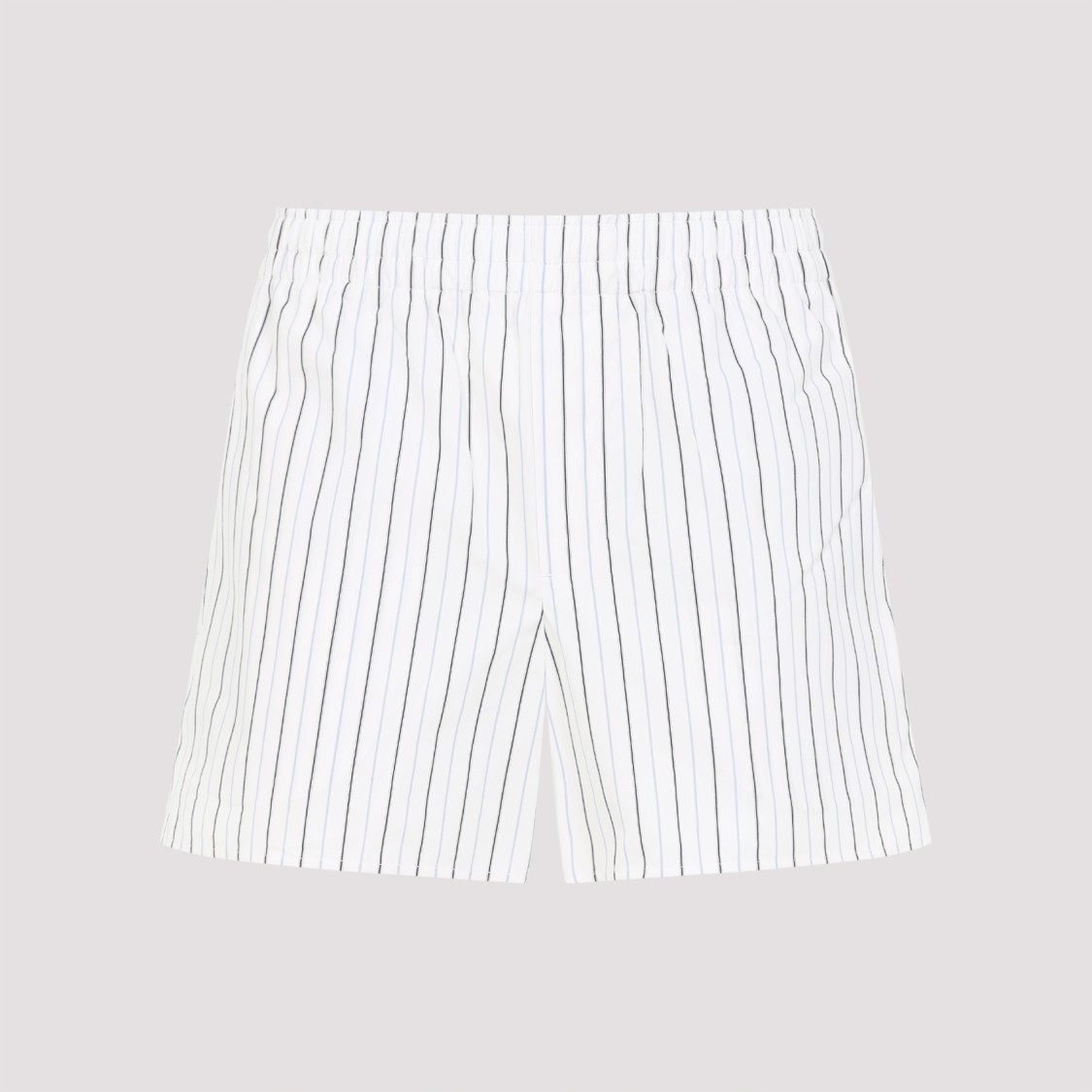 Shop Ami Alexandre Mattiussi Ami Elasticated Off White Cotton Bermuda