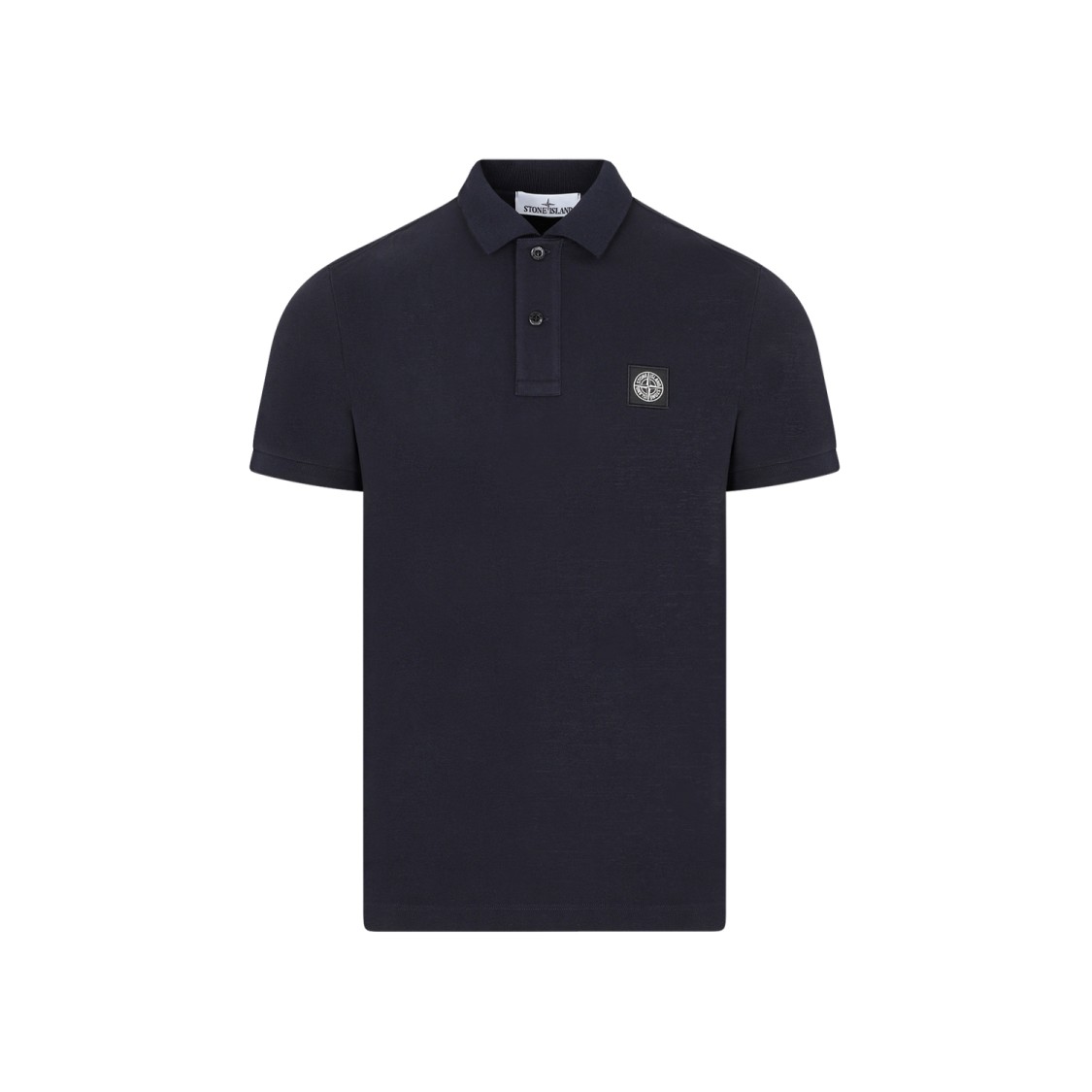 Shop Stone Island Navy Blue Cotton Polo