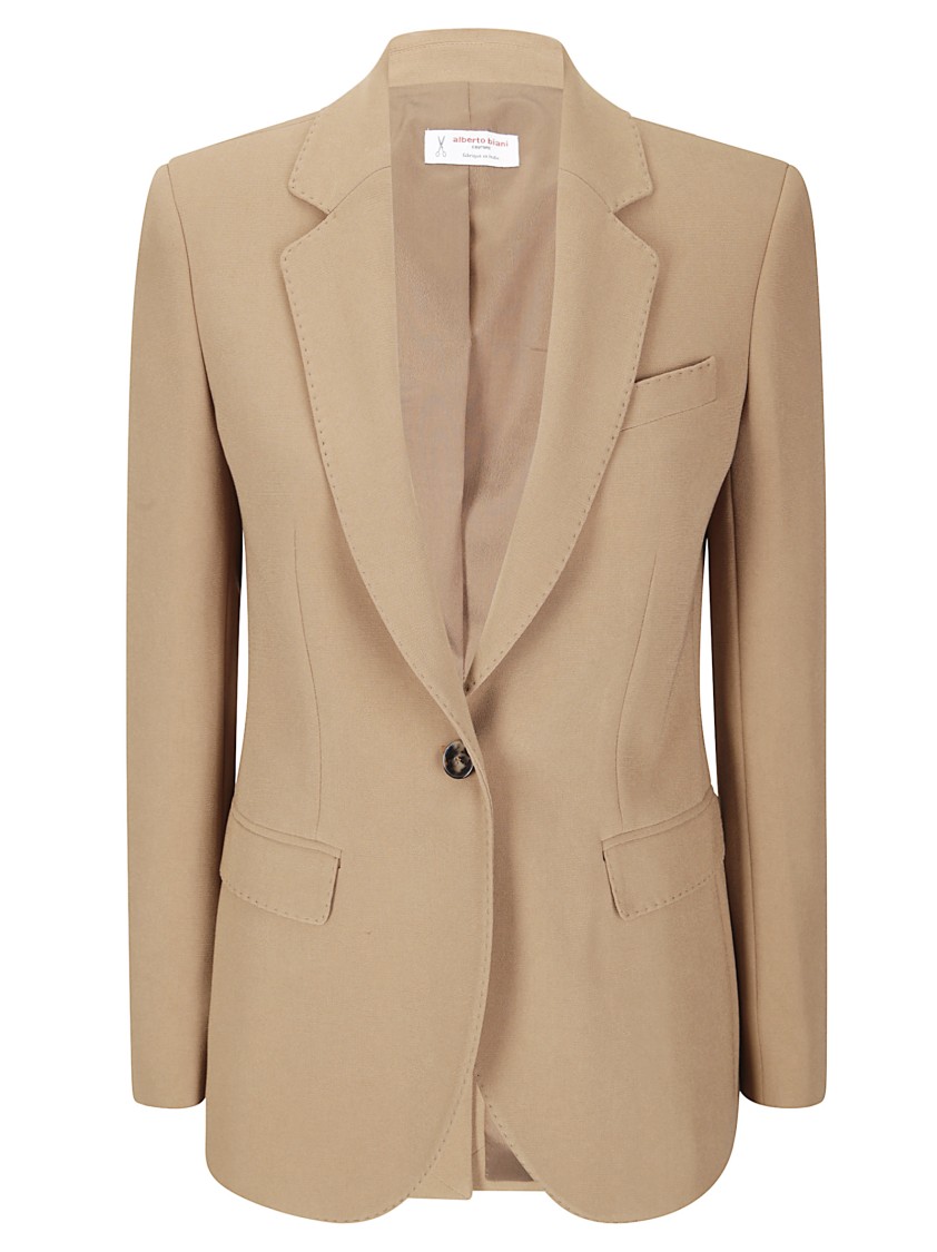 Alberto Biani Tailored Blazer With Classic Lapels In Brown