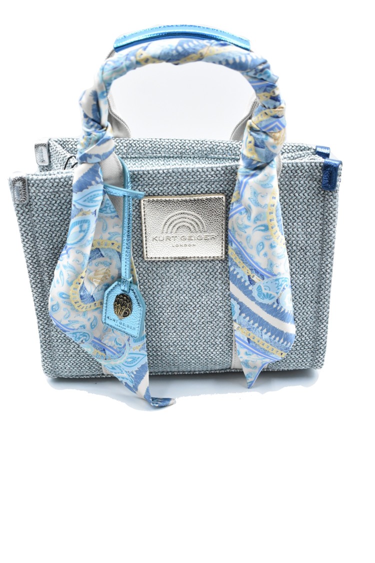 KURT GEIGER KURT GEIGER TEXTURED GREY TOTE BAG