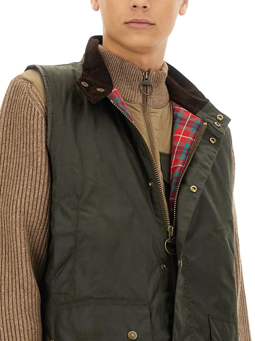 BARBOUR BARACUTA X BARBOUR VESTS WITH LOGO