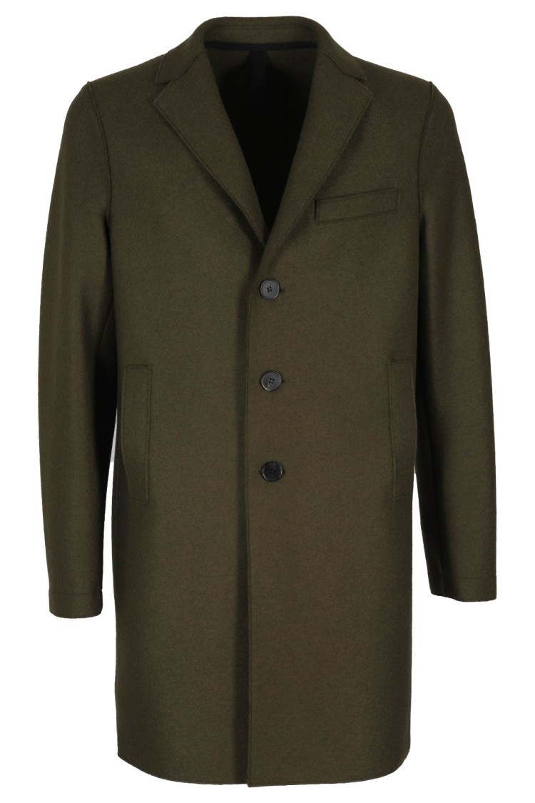 Harris Wharf London Boxy Virgin Wool Coat In Black