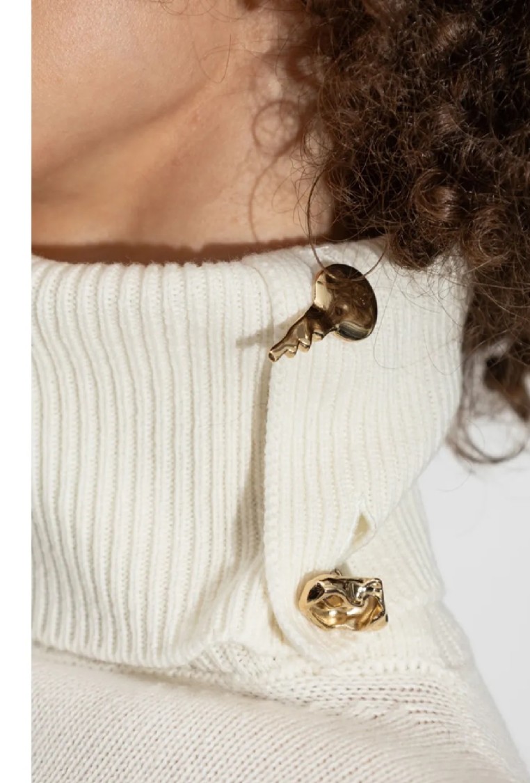 Fabiana Filippi Textured Knit Turtleneck Sweater In White