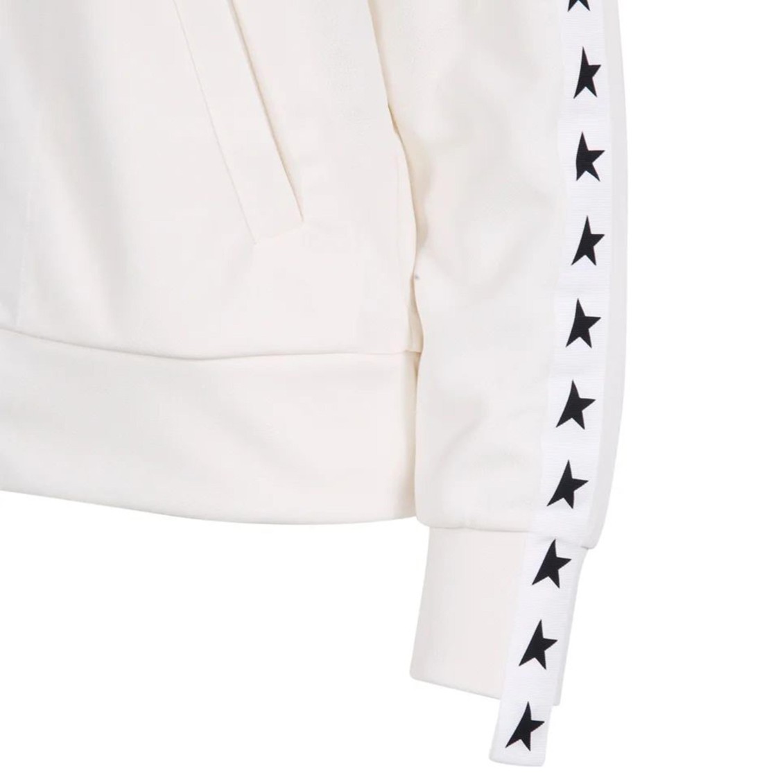 Golden Goose Zipped Track Jacket With Star-patterned Accents In White