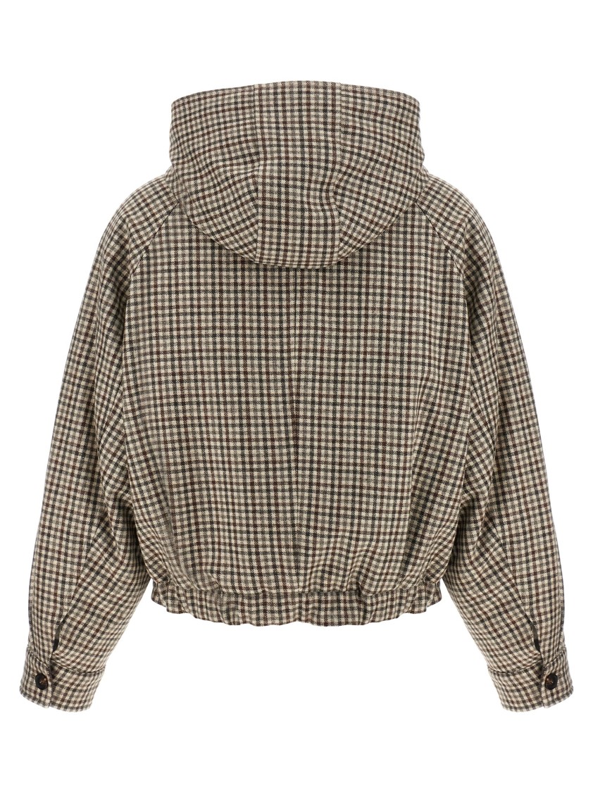 Brunello Cucinelli Shiny Zipper Pull Casual Jackets And Parka Beige In Gray
