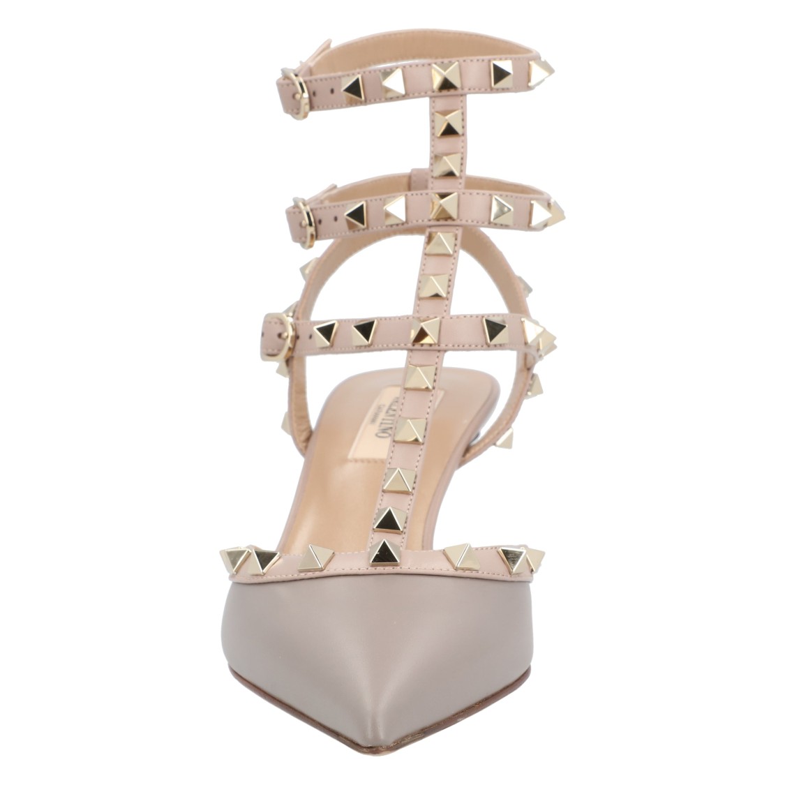 Valentino Rockstud Pointed-toe Pumps In Neutral