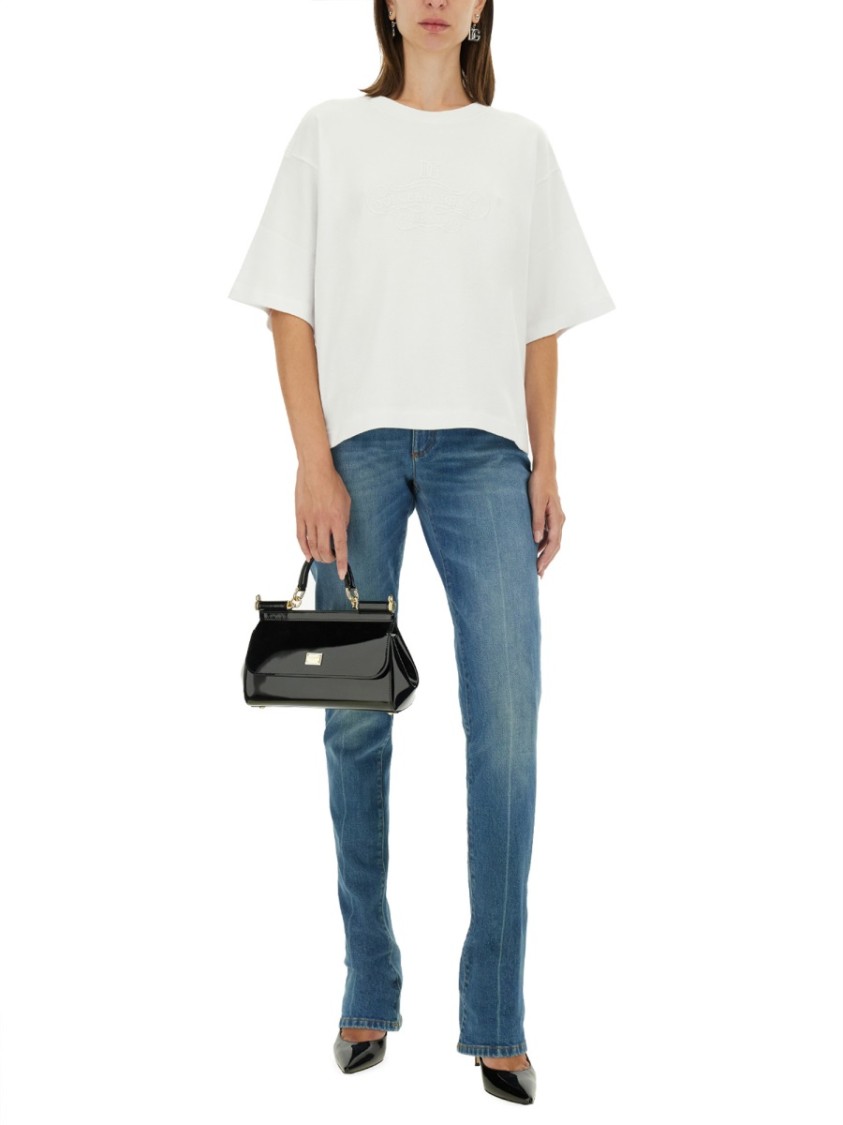 Dolce & Gabbana T-shirt With Lettering Logo In White