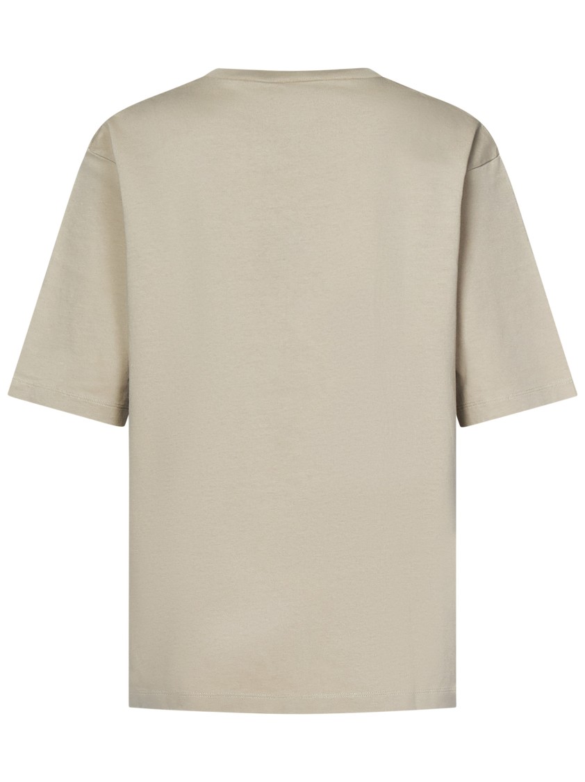 Dsquared2 Beige Crewneck T-shirt With Maxi Logo Print On The Front In Cotton Man In Nude
